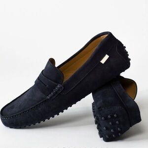 Oliver Cabell Navy Suede Driver Loafer - Size 14